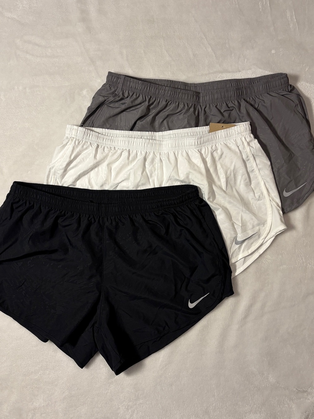 Nike Women’s Athletic Shorts Trio - Black, White, Gray